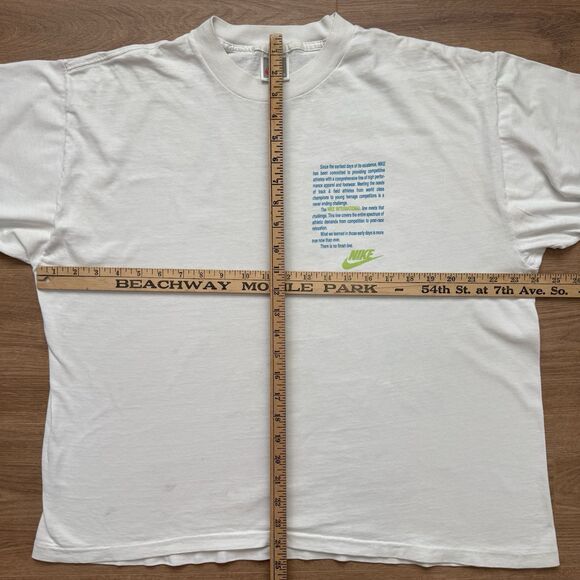 Rare Vintage 80s Nike International Swoosh Size L Abstract Single Stitch T Shirt - Picture 9 of 10